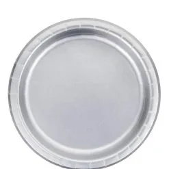 Metallic Silver Lunch Plates 8ct