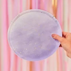 Ginger Ray Pink Ombre & Metallic Rose Gold Paper Plates, 9.5in, 8ct