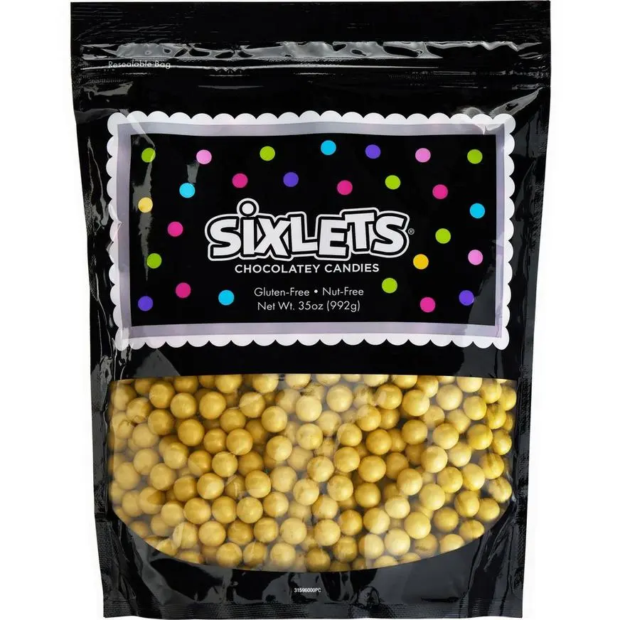 Party City Gold Chocolate Sixlets, 35oz