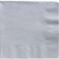 Silver Paper Dinner Napkins, 7.5in, 40ct