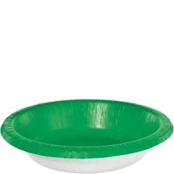 Festive Green Paper Bowls, 20oz, 20ct