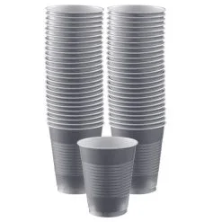 Silver Plastic Cups, 16oz, 50ct
