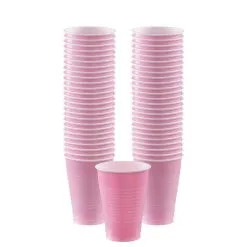 Pink Plastic Cups, 12oz, 50ct