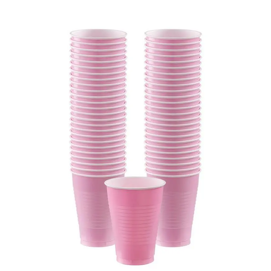 Pink Plastic Cups, 12oz, 50ct