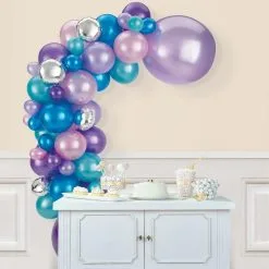 Air-Filled Cosmic Balloon Garland Kit - Blues, Pink & Purples