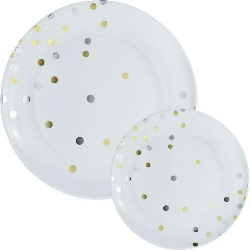 Gold & Silver Confetti Premium Tableware Kit For 20 Guests - Image 2