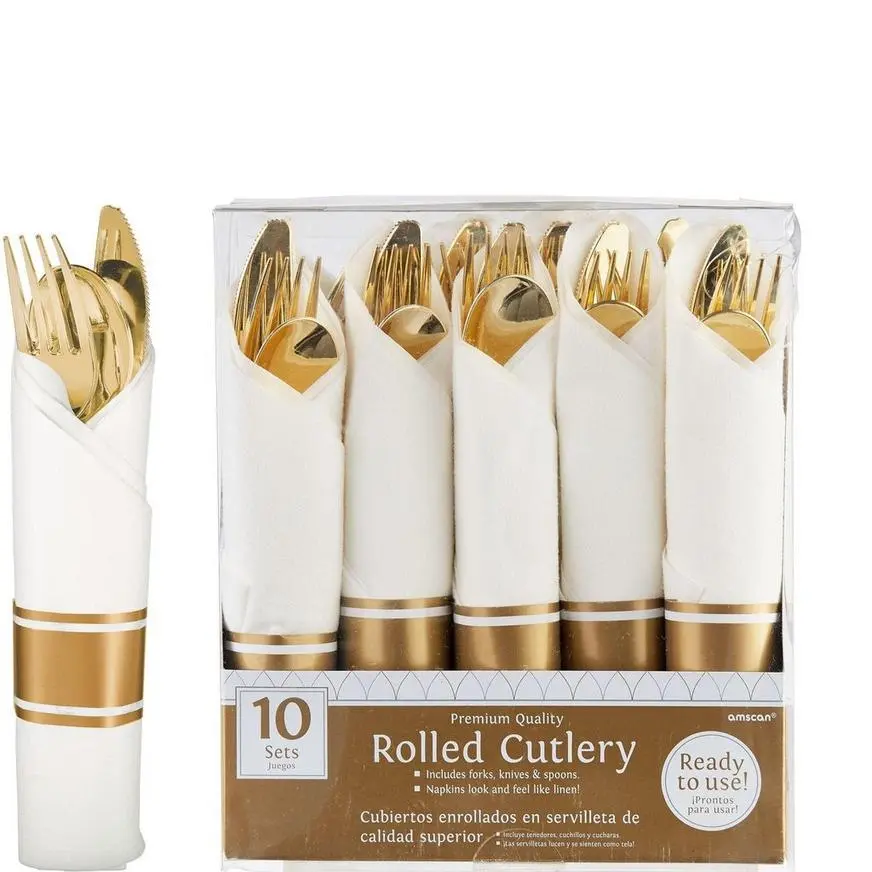 Gold & Silver Confetti Premium Tableware Kit For 20 Guests - Image 3