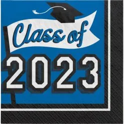 Blue Class Of 2023 Graduation Paper Lunch Napkins, 6.5in, 40ct - True To Your School
