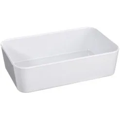 White Melamine Guest Towel Caddy, 5.3in X 8.6in