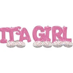 AirLoonz It’s A Girl Balloon Phrase Yard Decoration Kit
