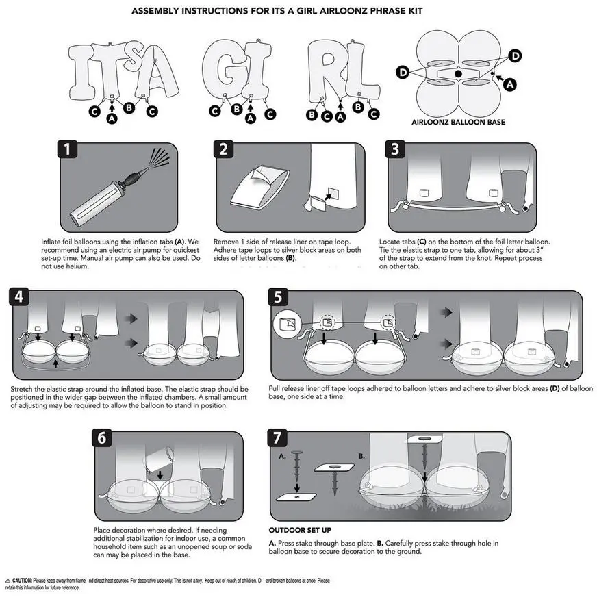 AirLoonz It’s A Girl Balloon Phrase Yard Decoration Kit - Image 2