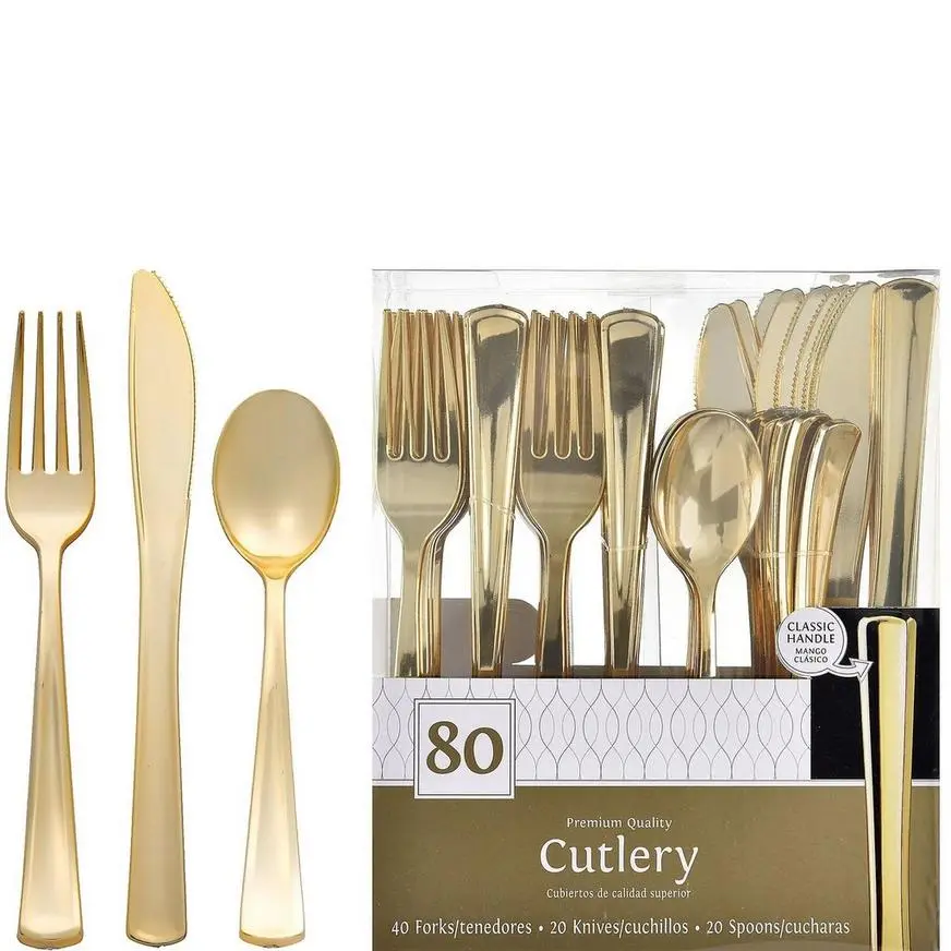 Gold-Trimmed White Premium Tableware Kit For 20 Guests - Image 4