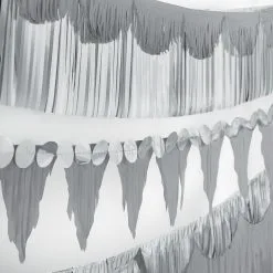 Multishape Silver Fringe Paper Banners, 6ft, 6ct