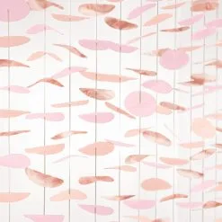 Rose Gold Tissue Circles Hanging Backdrop, 6ft X 8ft, 12pc