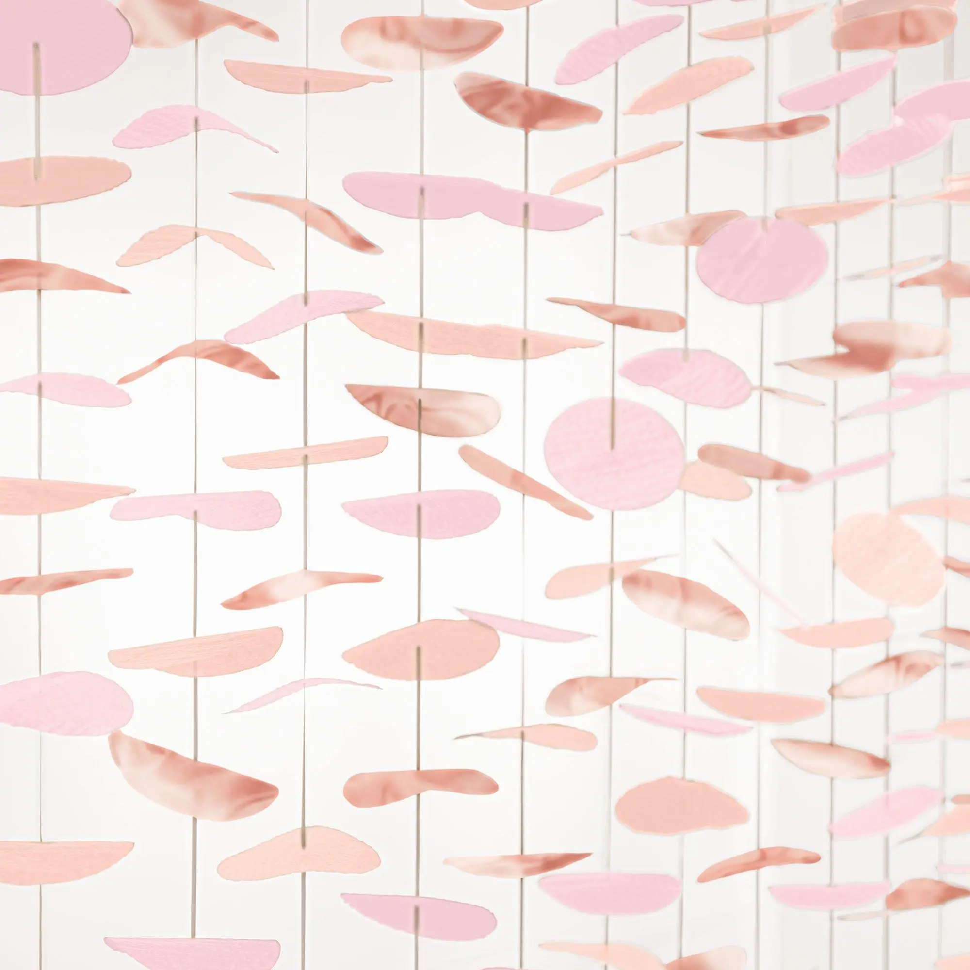 Rose Gold Tissue Circles Hanging Backdrop, 6ft X 8ft, 12pc