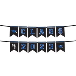 Blue Class Of 2023 Graduation Cardstock Pennant Banner, 12ft