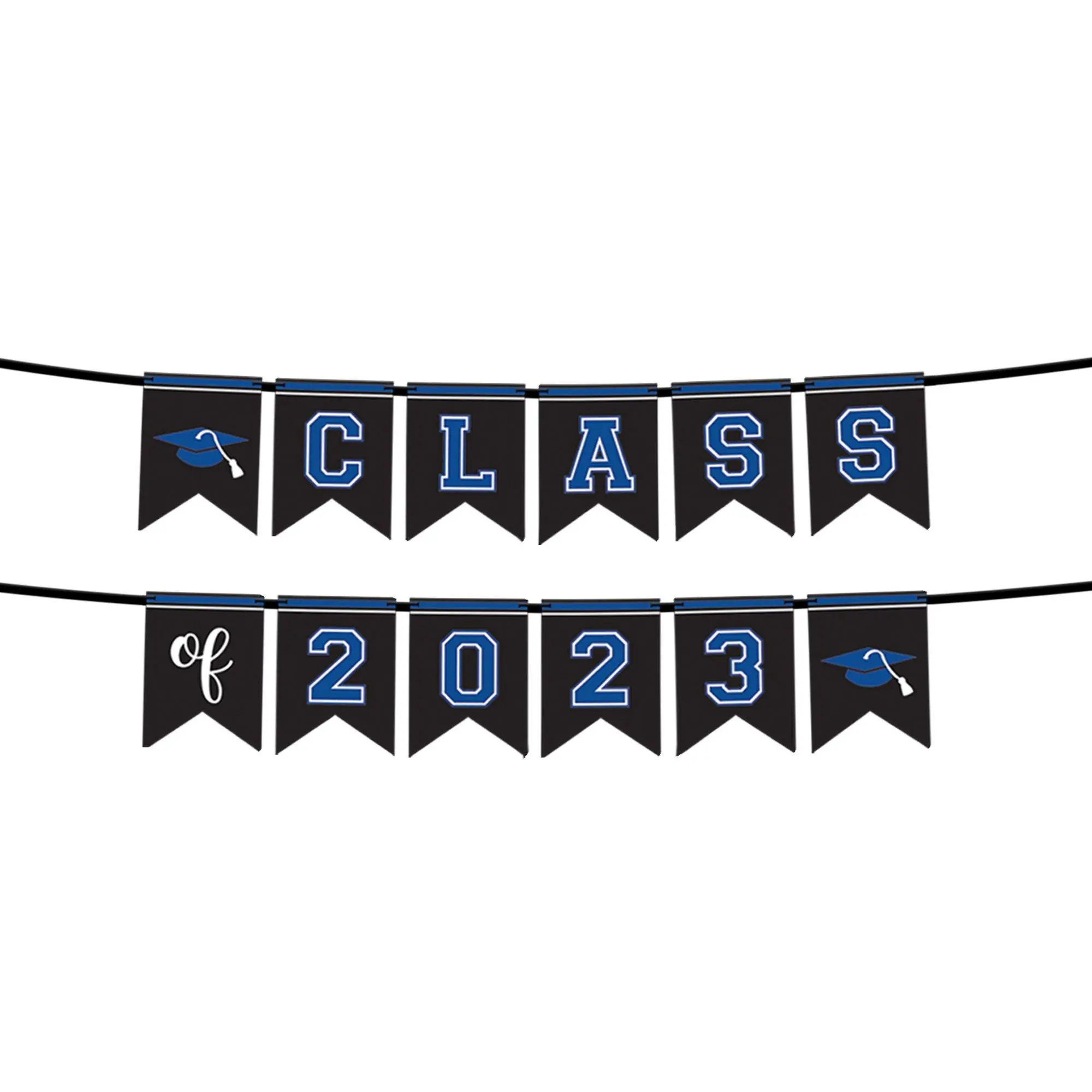 Blue Class Of 2023 Graduation Cardstock Pennant Banner, 12ft