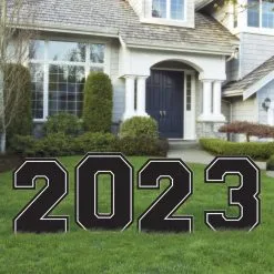 Black 2023 Graduation Year Plastic Yard Sign Kit, 4pc