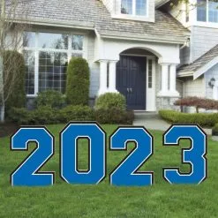 Blue 2023 Graduation Year Plastic Yard Sign Kit, 4pc