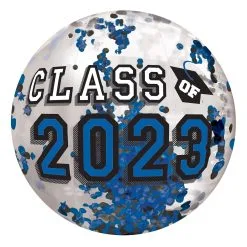 Blue Class Of 2023 Graduation Confetti Beach Ball, 24in