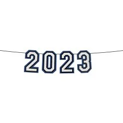Blue 2023 Graduation Felt Banner, 12ft