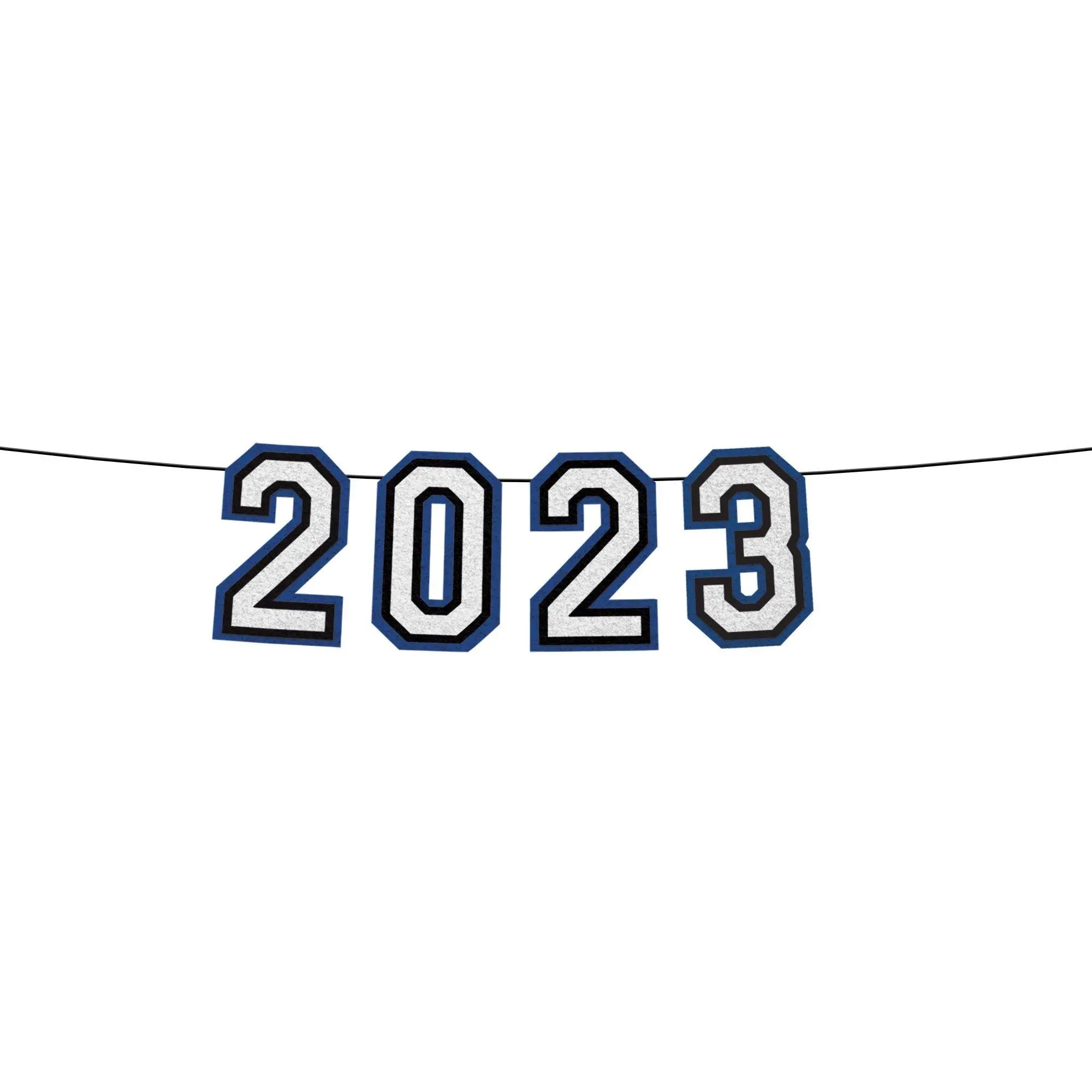 Blue 2023 Graduation Felt Banner, 12ft
