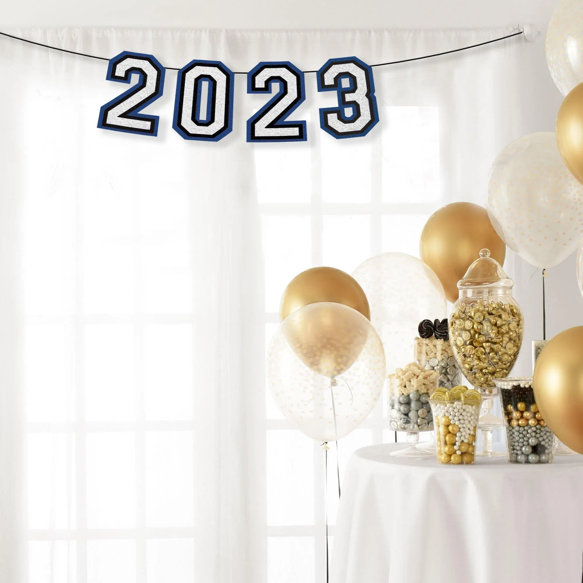 Blue 2023 Graduation Felt Banner, 12ft - Image 2