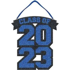 Glitter Blue Class Of 2023 Graduation Foam Sign, 9.25in X 10in