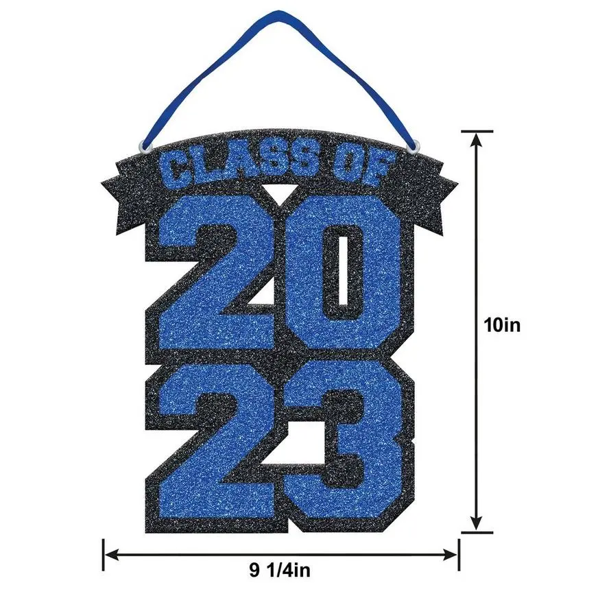 Glitter Blue Class Of 2023 Graduation Foam Sign, 9.25in X 10in - Image 3