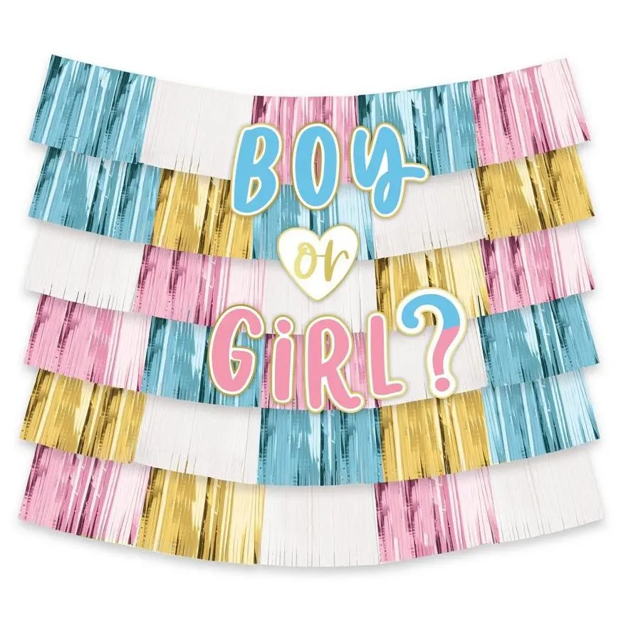 Boy Gender Reveal Confetti Cannon & Backdrop Kit - Image 2