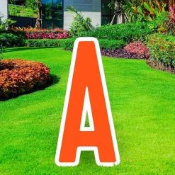 Orange Letter (A) Corrugated Plastic Yard Sign, 30in
