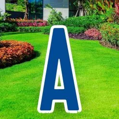 Royal Blue Letter (A) Corrugated Plastic Yard Sign, 30in