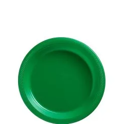 Festive Green Plastic Dessert Plates 20ct