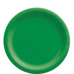 Festive Green Extra Sturdy Paper Lunch Plates, 8.5in, 20ct
