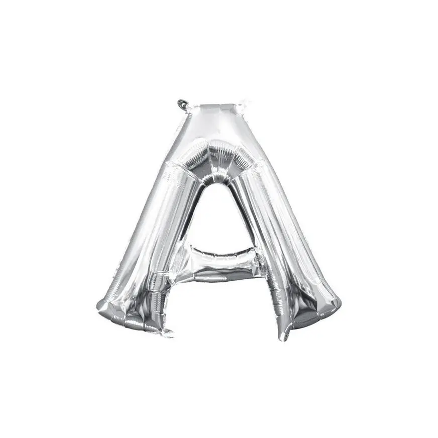 13in Air-Filled Silver Letter Balloon (A)