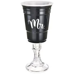 Black Plastic Mr. Stemmed Cup, 15oz