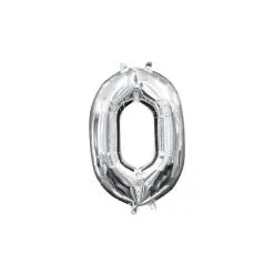 13in Air-Filled Silver Number Balloon (0)