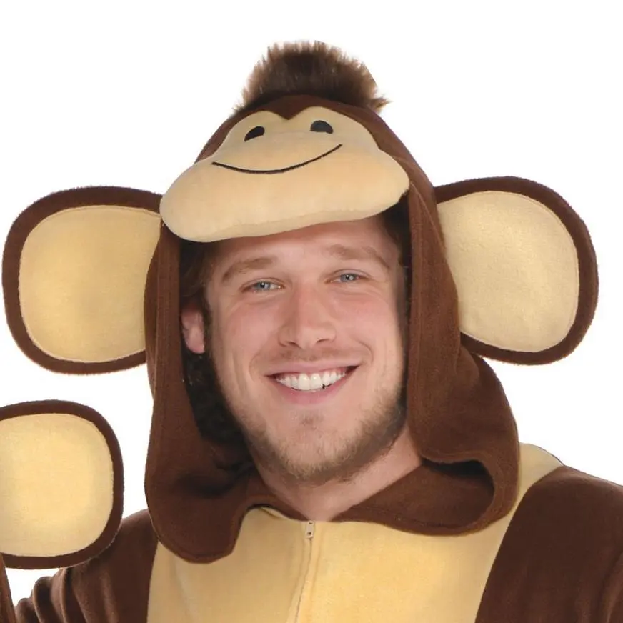 Adult Zipster Monkey One Piece Costume Plus Size - Image 2