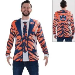 Mens Auburn Tigers Skin Suit Long-Sleeve Shirt