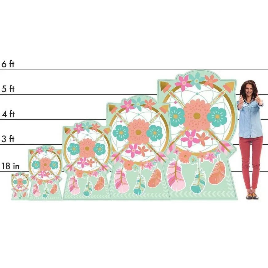 Boho Floral Centerpiece Cardboard Cutout, 18 - Image 2