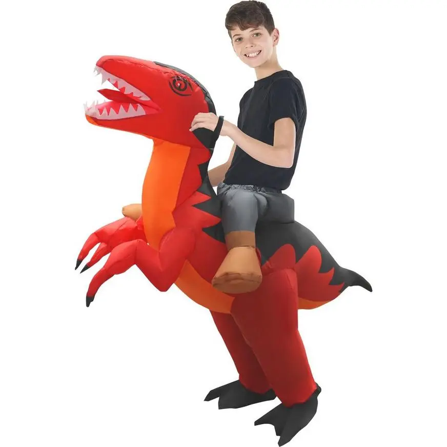 AFG MEDIA LTD Child Inflatable Red Raptor Ride-On Costume