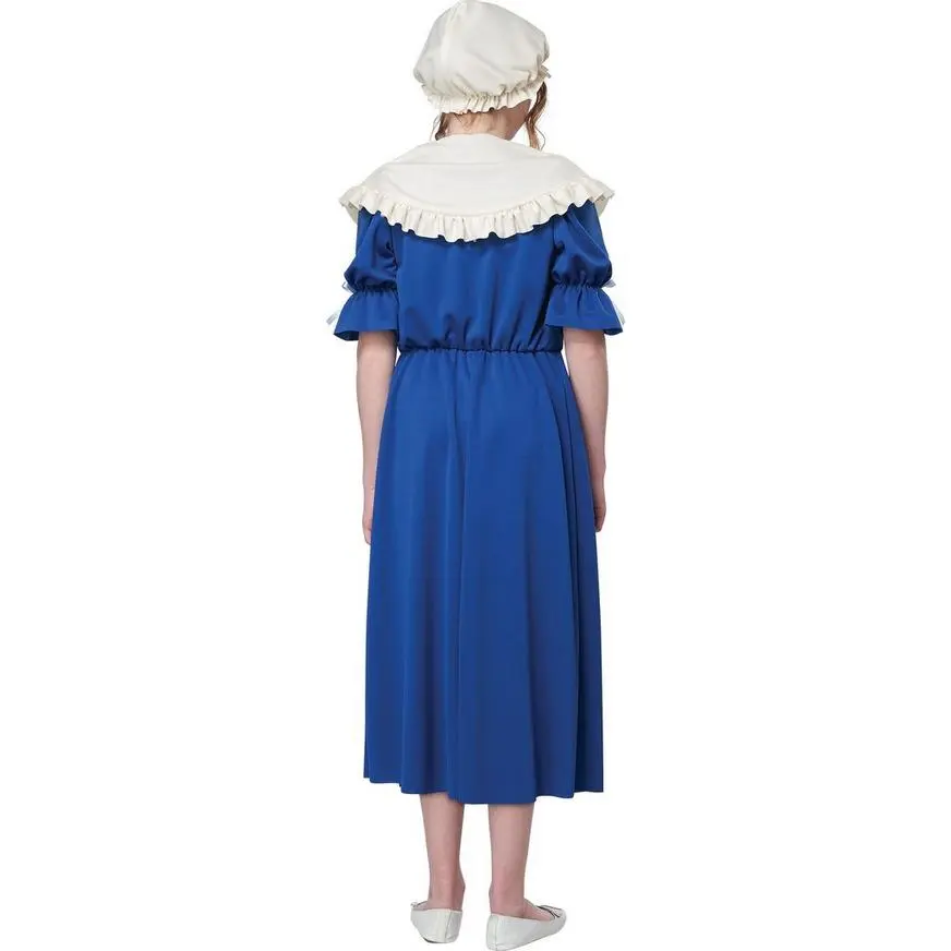 Kids' Blue & White Colonial Village Girl Costume Accessory Kit - Image 2