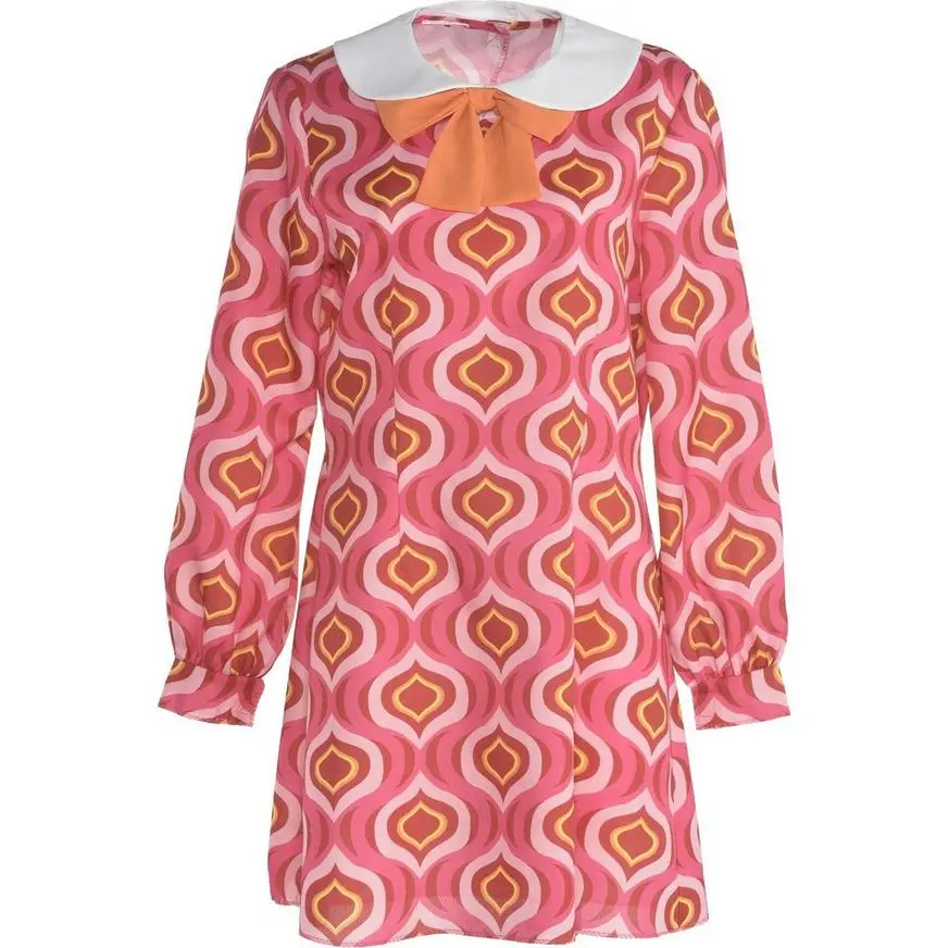AMSCAN Pink & Orange 60s Mod Dress For Adults - Image 2