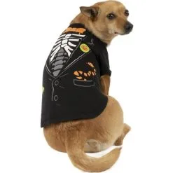 Halloween Skeleton Tuxedo T-Shirt For Dogs