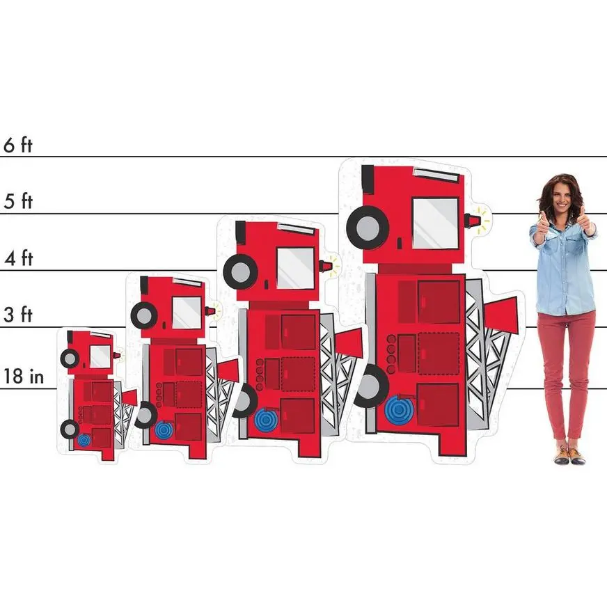 Fire Truck Cardboard Cutout, 36in X 22in - First Responders - Image 2