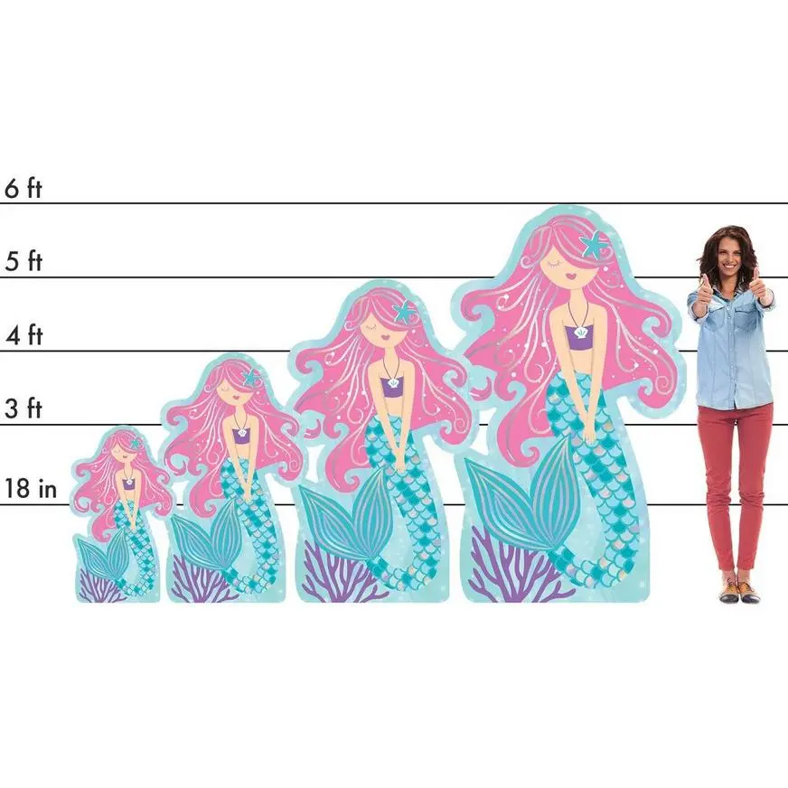Shimmering Mermaid Cardboard Cutout, 3ft - Image 2