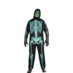 Adult Glow-in-the-Dark Skeleton Plus Size Costume
